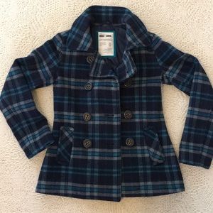 Wool plaid Pea Coat by Aéropostale so XS